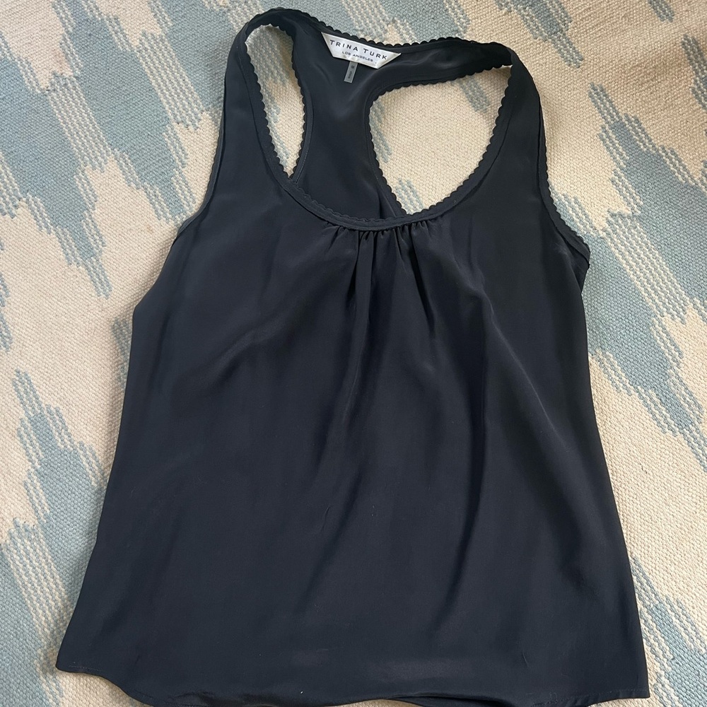 Trina Turk Black Racerback Tank Top